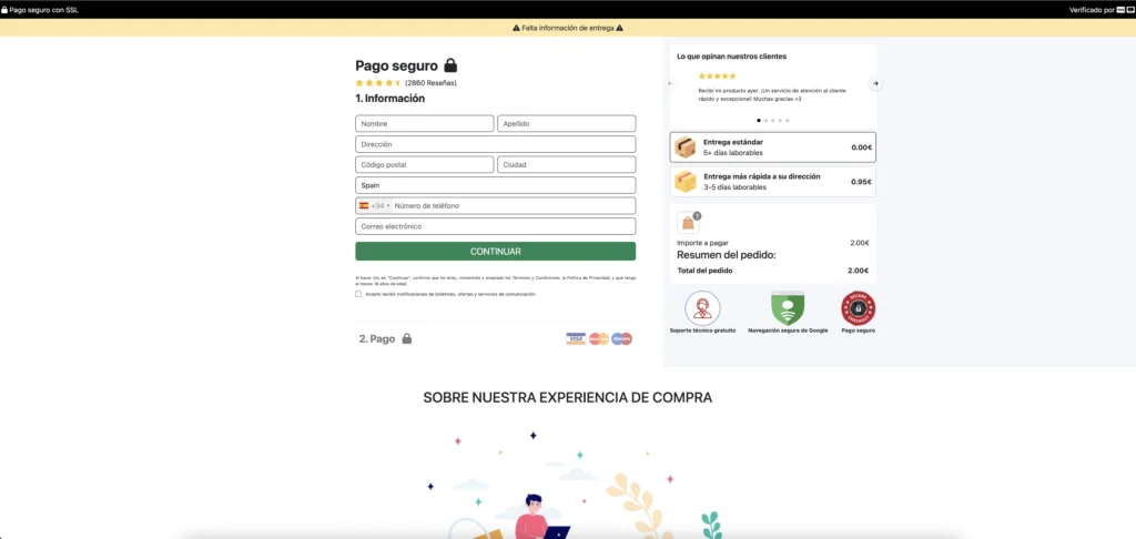 Solicitud de datos en un phishing